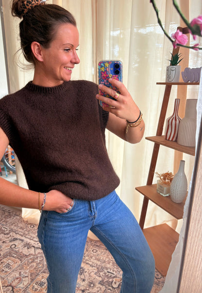 Le Pull Sans Manches Kid Mohair – Marron