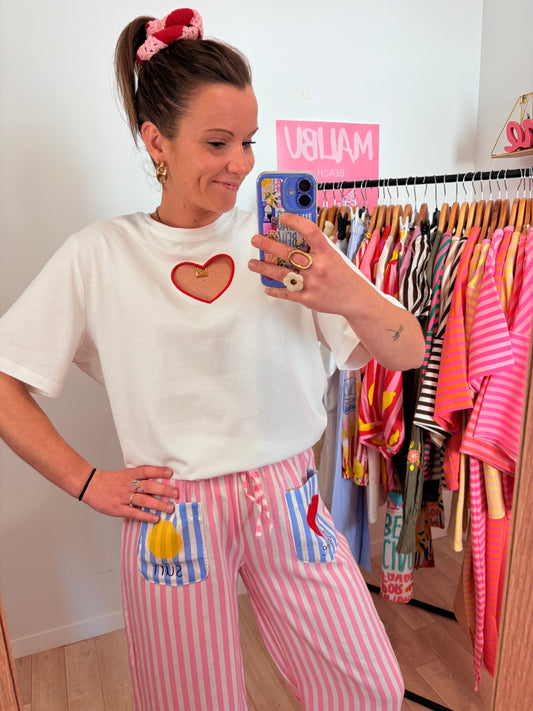 ❤️ T-shirt Blanc – Détail Cœur Ouvert