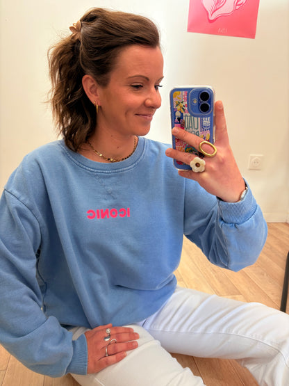 Pull ICONIC – Bleu Jean Délavé
