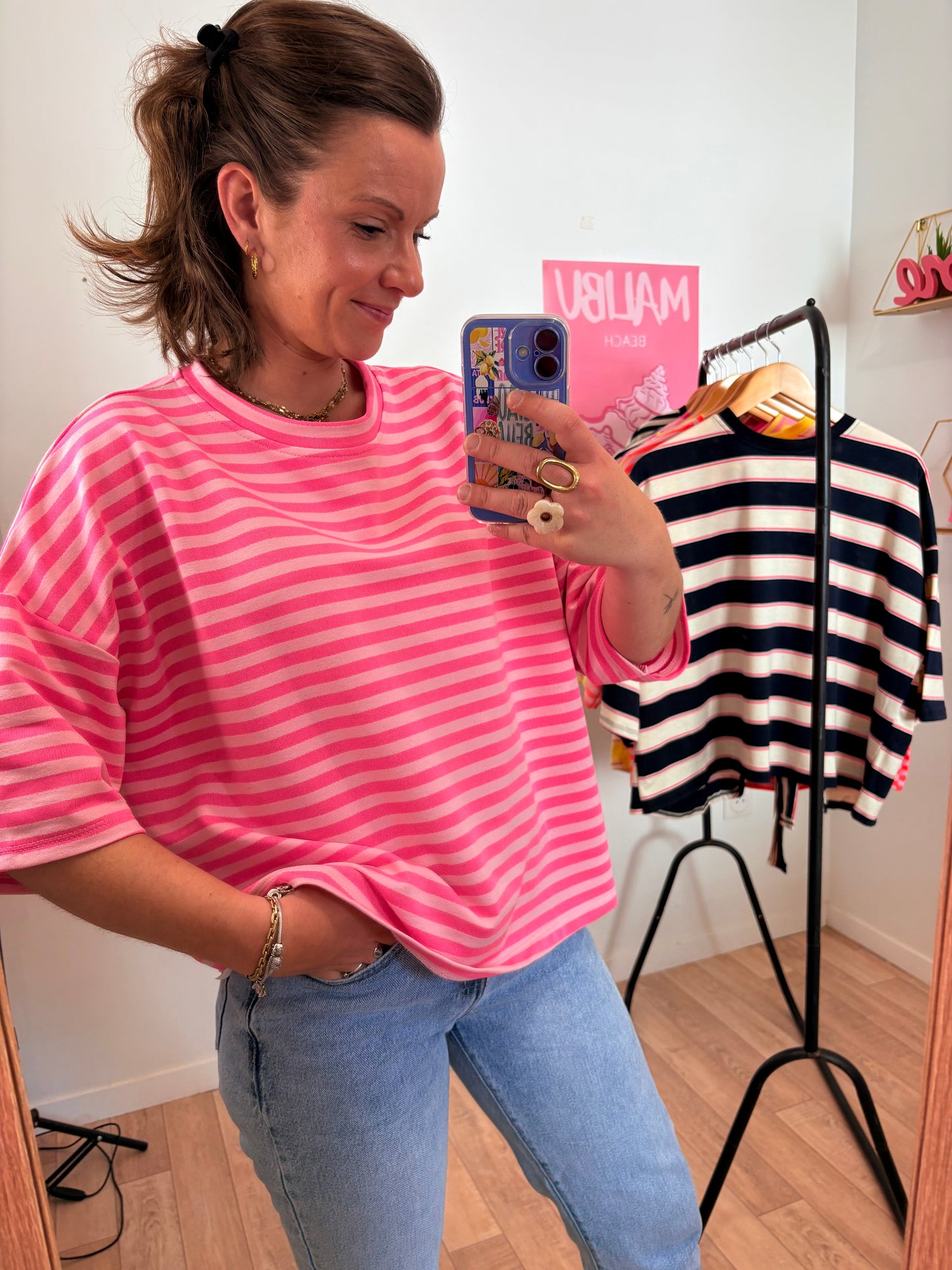 La Marinière Audacieuse : Rose & Rose Fuchsia