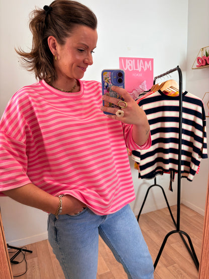 La Marinière Audacieuse : Rose & Rose Fuchsia