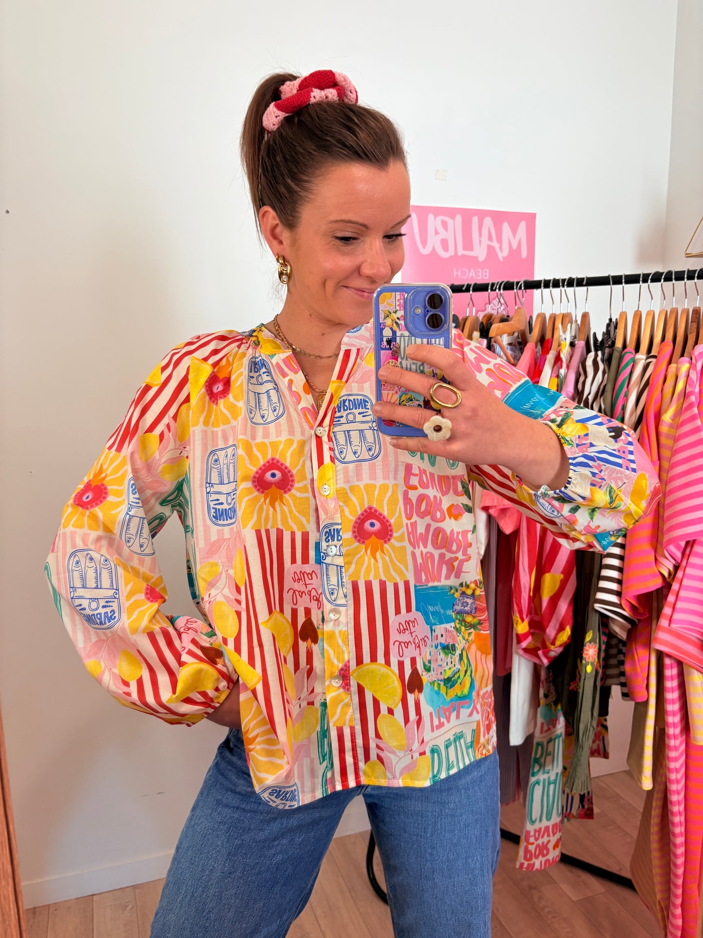 🍋 Chemise Fluide "Dolce Vita" – Motifs Colorés