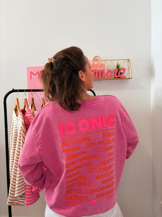 Pull Iconic – Rose Fushia Délavé