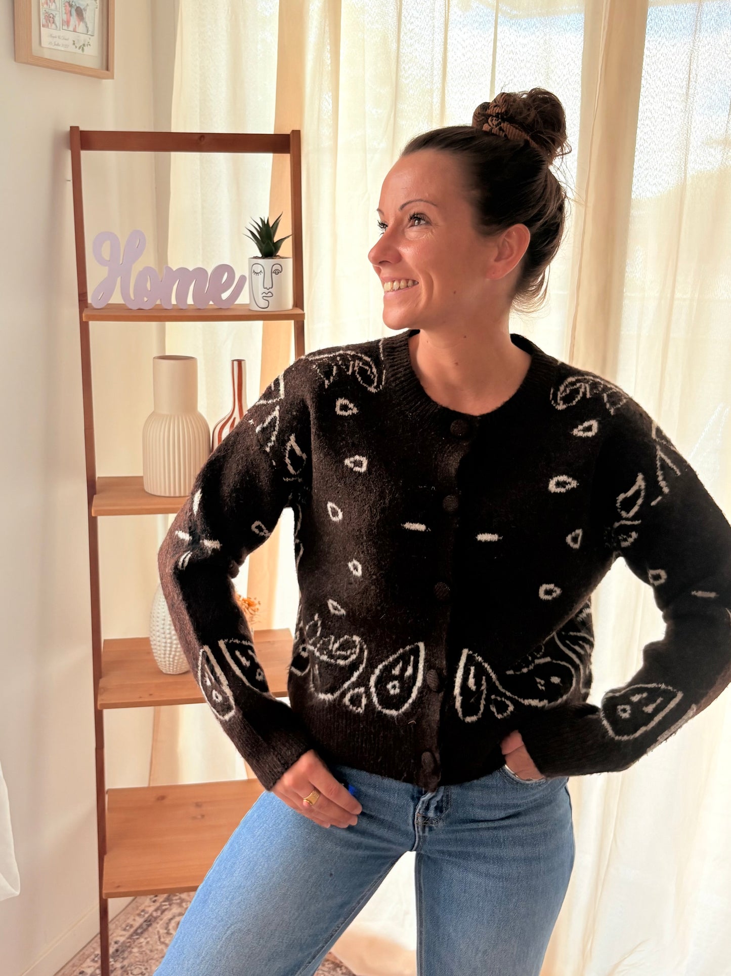 Le Gilet Motif Bandana – Marron Chocolat