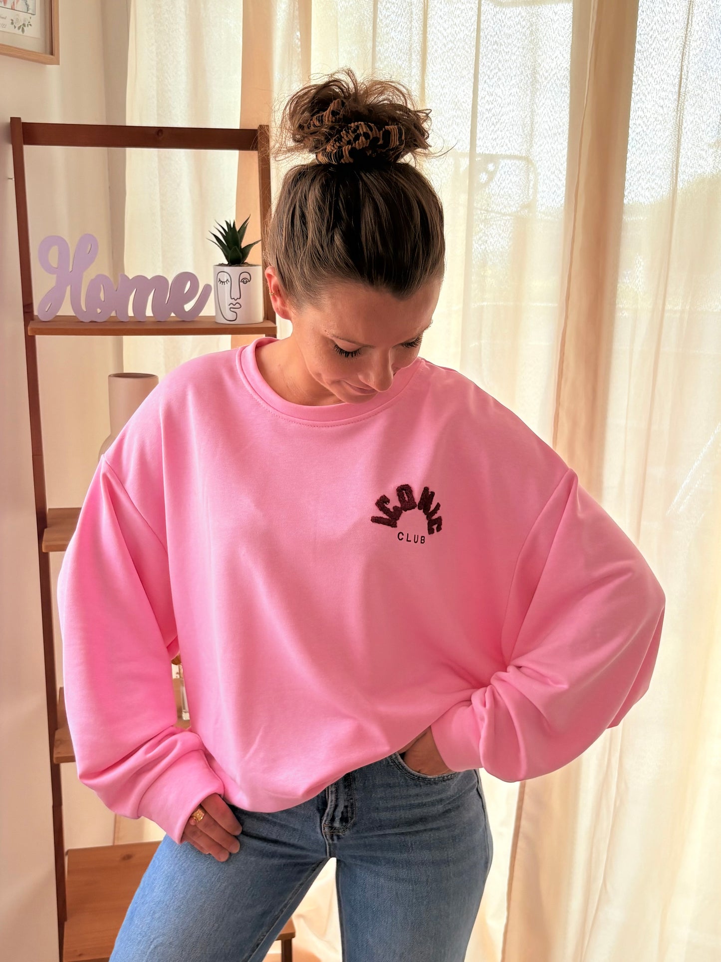 Sweat-shirt Iconic Club – Rose & Marron