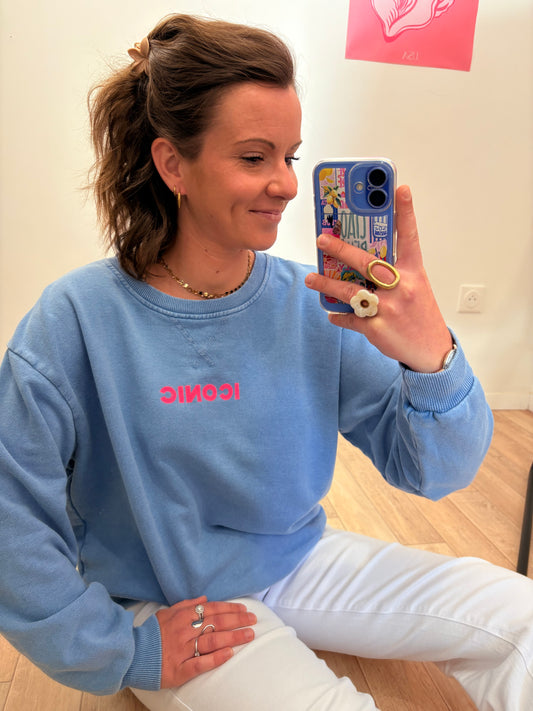 Pull ICONIC – Bleu Jean Délavé