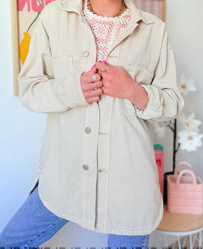 Veste en jean Beige