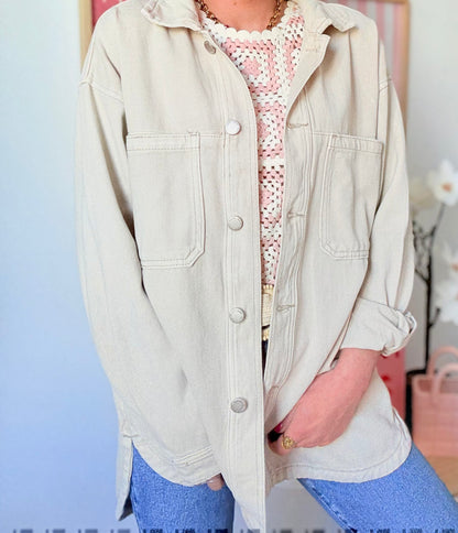 Veste en jean Beige