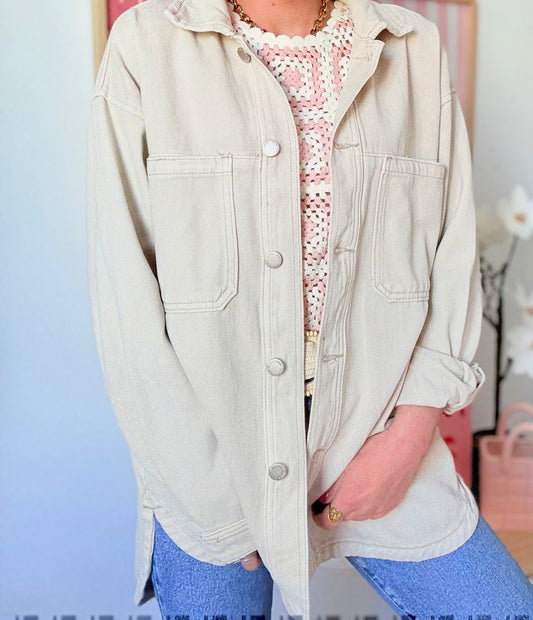 Veste en jean Beige