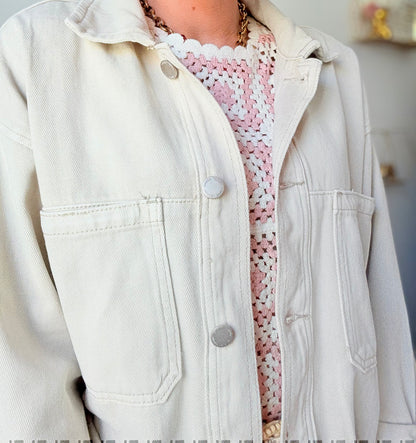 Veste en jean Beige
