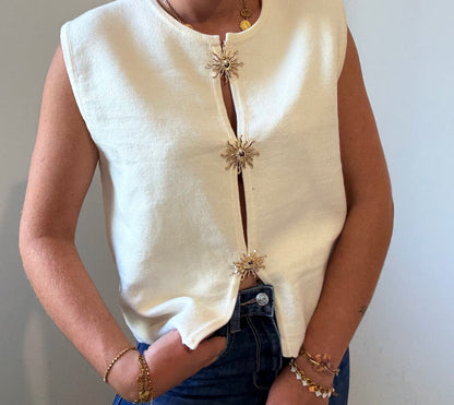 Pull soleil écru