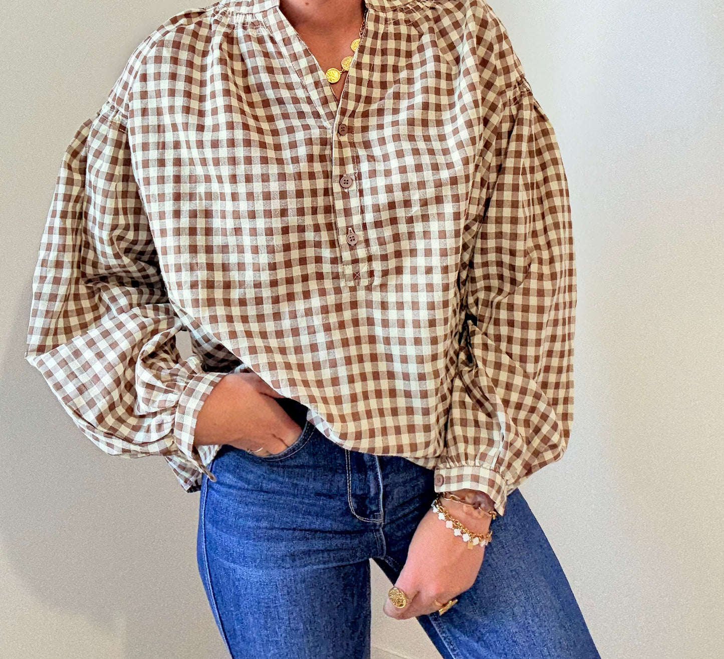 Blouse Suzanne marron
