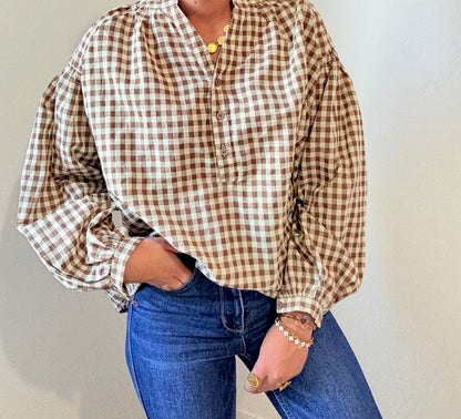 Blouse Suzanne marron