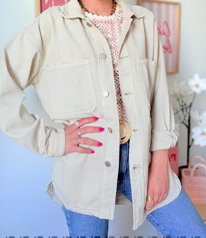 Veste en jean Beige