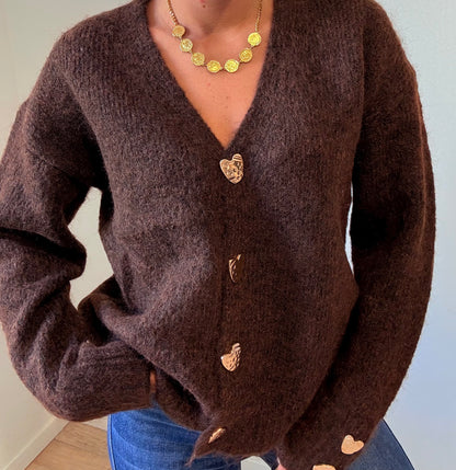 Gilet cœur chocolat